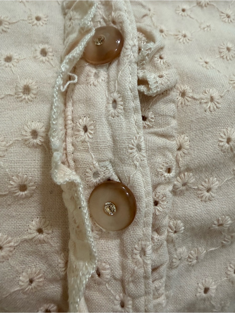 Miss Me Blush Eyelet Ruffle Button-Front Shirt - Picture 7 of 11